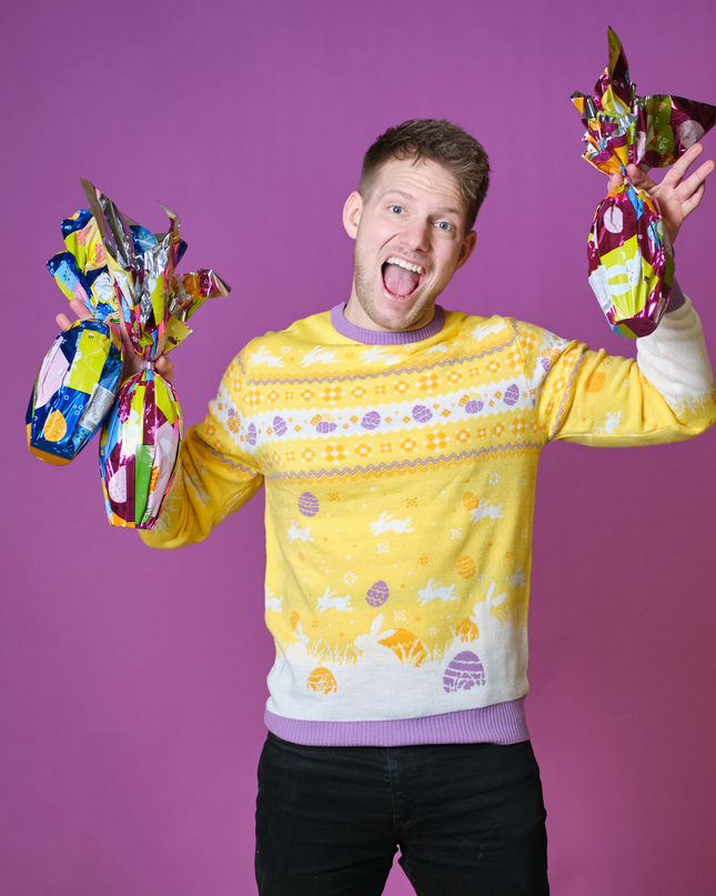 Cute Yellow Easter Sweater for Men