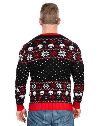 Rock'n'Roll-Weihnachtsmann, Gitarrenschlittenfahrer, hässlicher Pullover