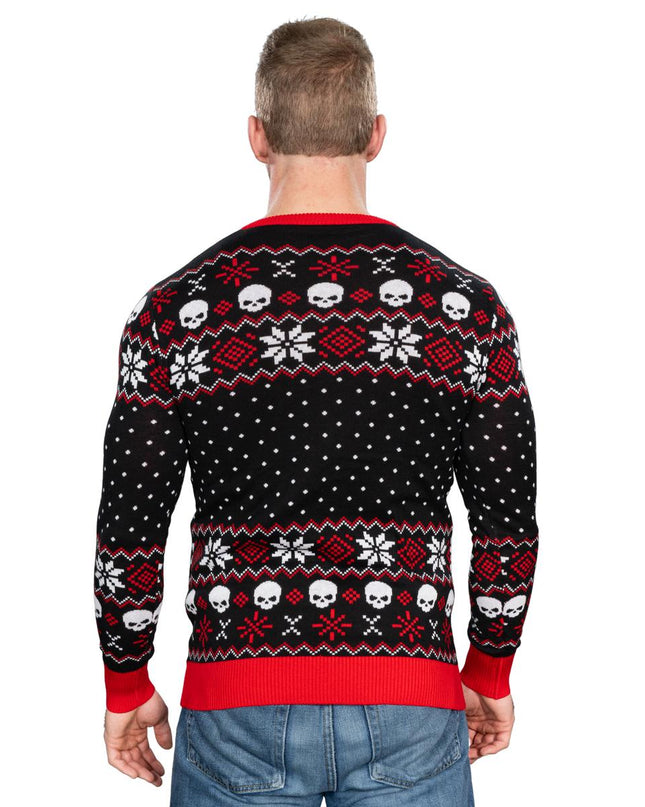 Rock'n'Roll-Weihnachtsmann, Gitarrenschlittenfahrer, hässlicher Pullover