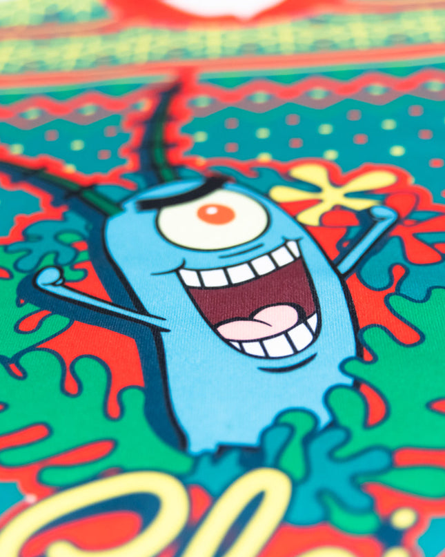 mit diesem SpongeBob-Weihnachtspullover mit Schlittenmotiv –