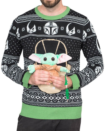 Star Wars Baby Yoda Weihnachtspullover mit Lichtern