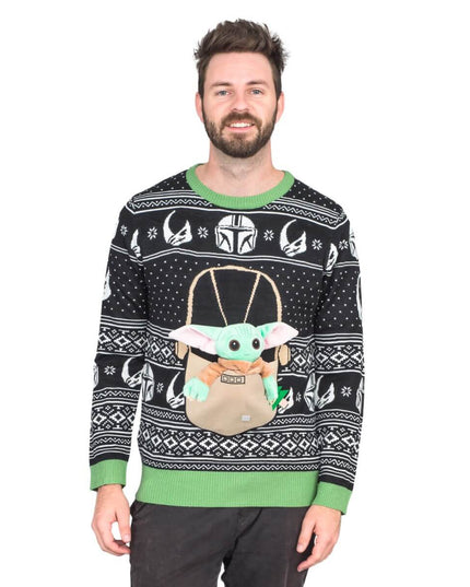 Star Wars Baby Yoda Weihnachtspullover mit Lichtern