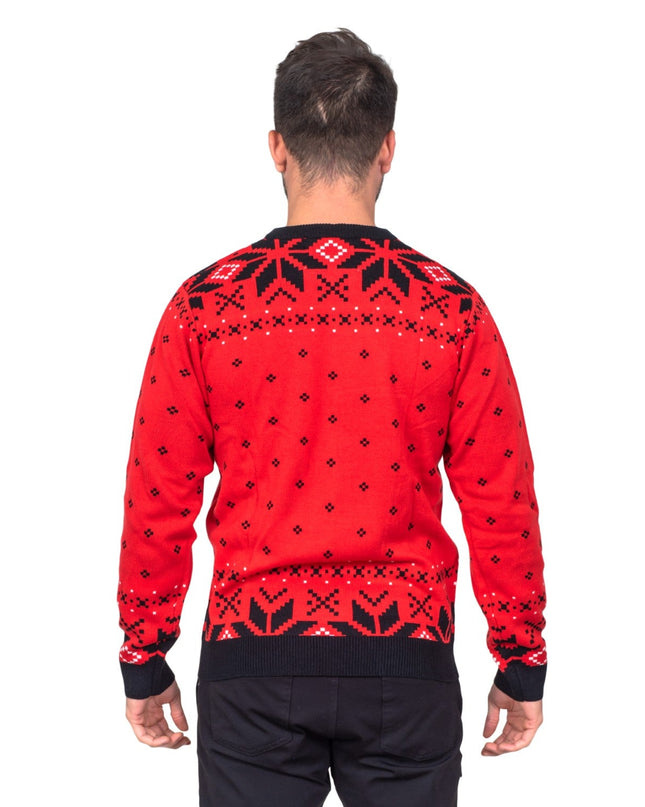 Lustiger, hässlicher Weihnachtspullover aus den 1980er Jahren mit Sticky Bandits-Motiven