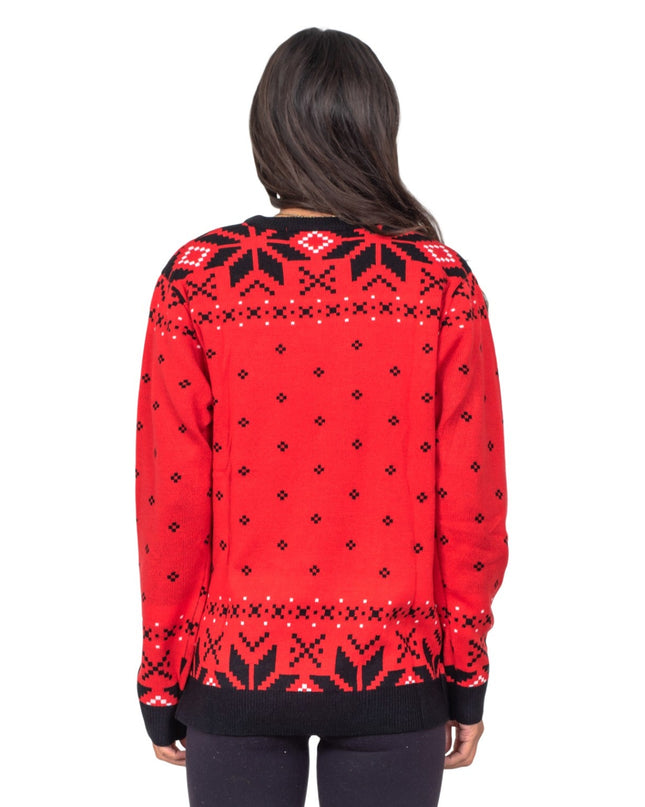 Lustiger, hässlicher Weihnachtspullover aus den 1980er Jahren mit Sticky Bandits-Motiven