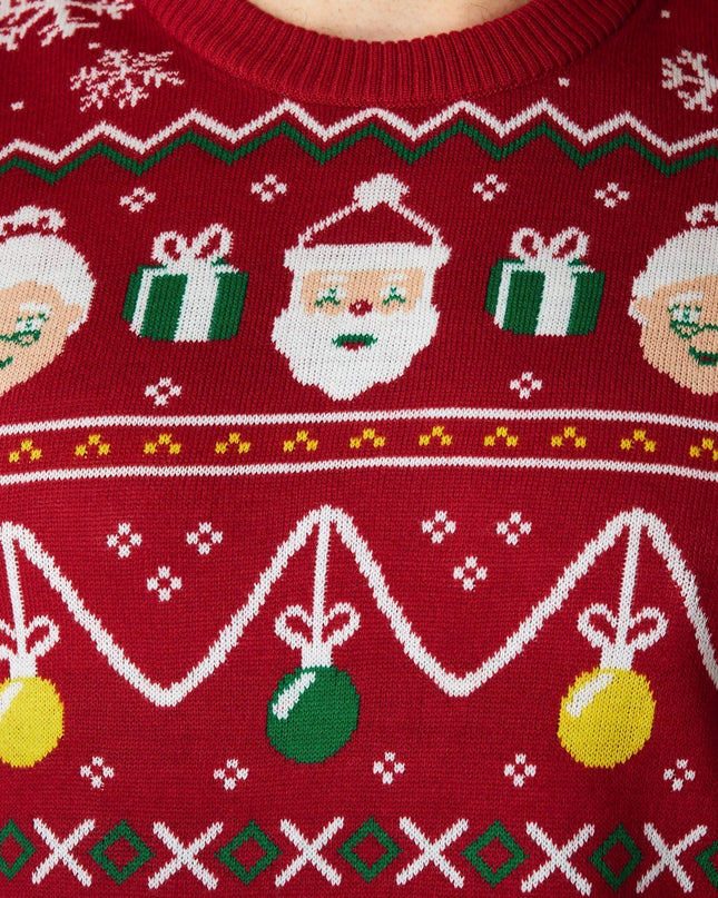 Gestreifter roter Herren-Weihnachtspullover