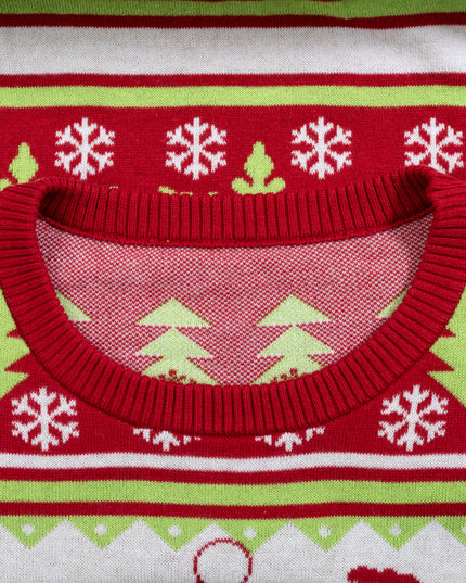 T-Rex Santa Hat 3D Flappy Present Ugly Christmas Sweater