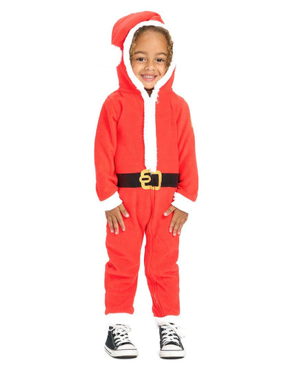 Toddler Boy's Santa Jumpsuit With Fur