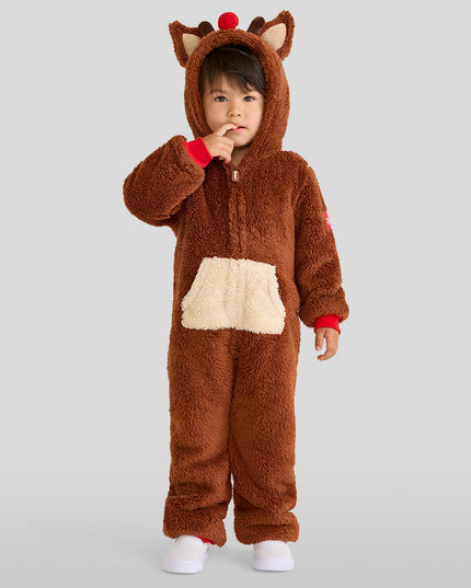 Toddler Boy's Rudolph Sherpa Jumpsuit