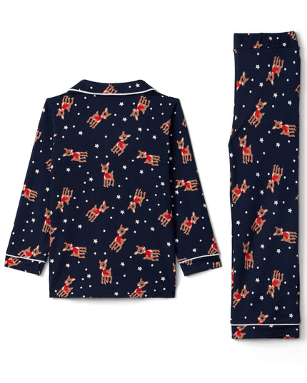 Toddler Boy's Rudolph Lapel Pajama Set