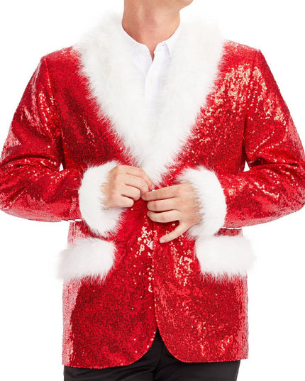 Men's Red Sequin Santa Blazer