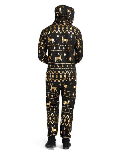 Men's Gold Foil Fair Isle Reindeer Jumpsuit