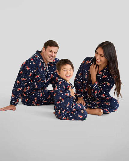 Toddler Boy's Rudolph Lapel Pajama Set