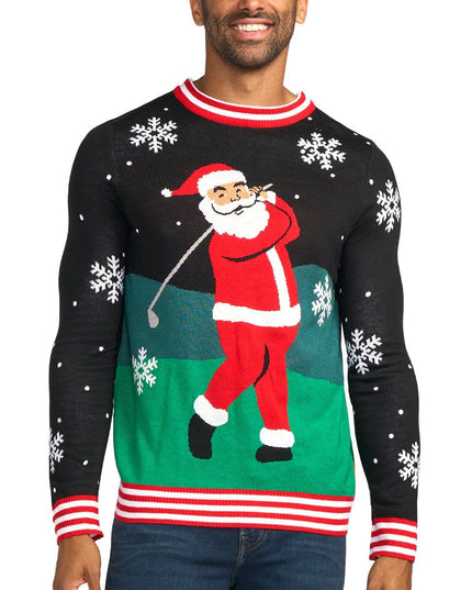 Men's Golfing Santa Ugly Christmas Sweater