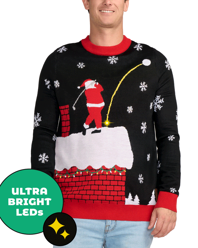 Men's Santa Slice Light Up Ugly Christmas Sweater