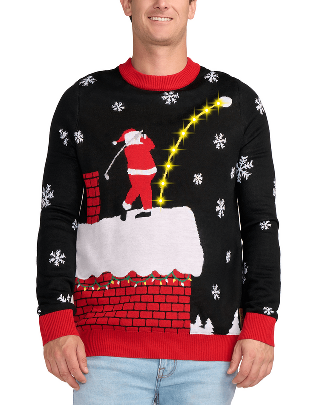 Men's Santa Slice Light Up Ugly Christmas Sweater