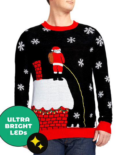 Men's Leaky Roof Light Up Ugly Christmas Sweater