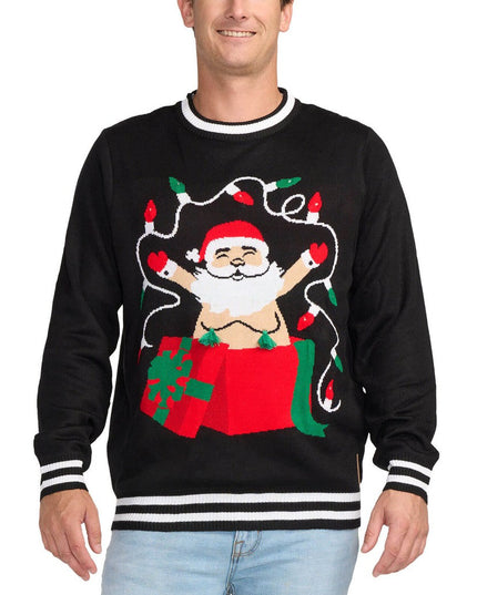 Men's Yuletide Tassels Light Up Ugly Christmas Sweater