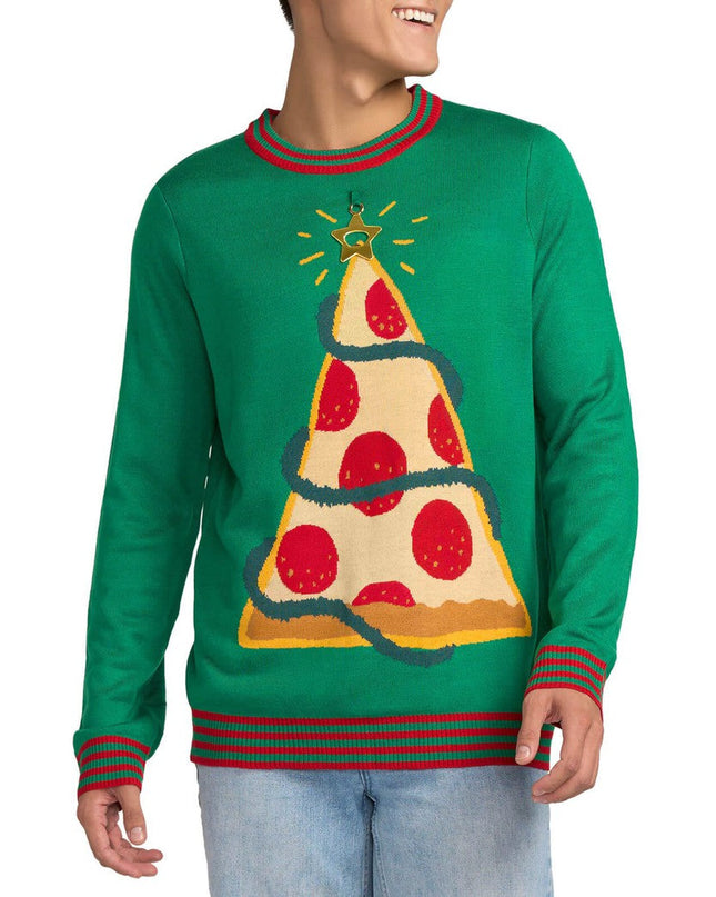 Men's Pizza Tree Ugly Christmas Sweater