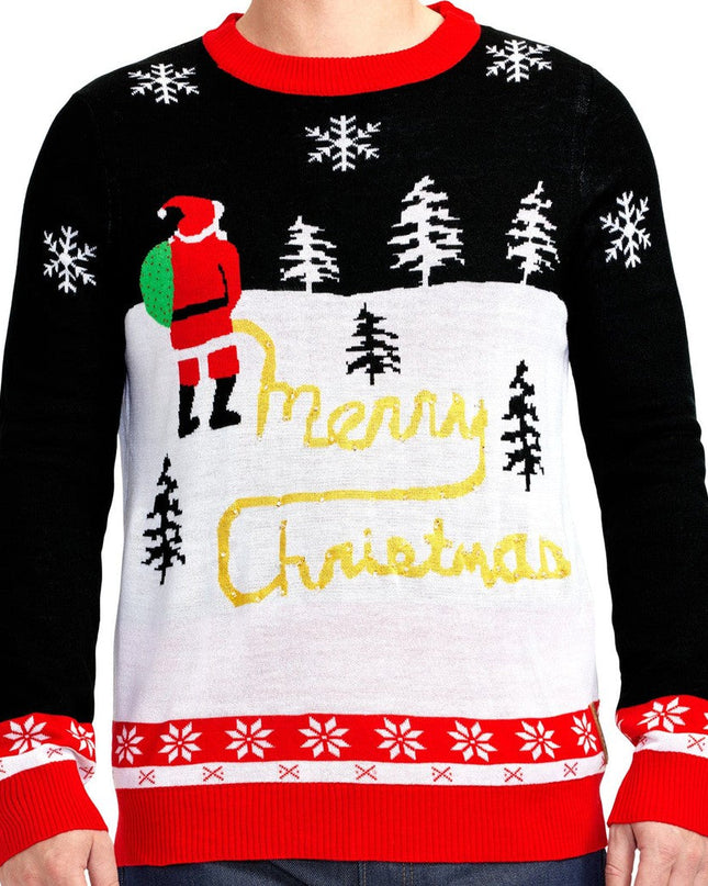 Men's Yellow Snow Light Up Ugly Christmas Sweater