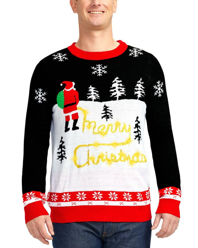 Men's Yellow Snow Light Up Ugly Christmas Sweater