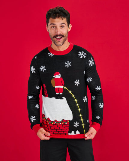 Men's Leaky Roof Light Up Ugly Christmas Sweater