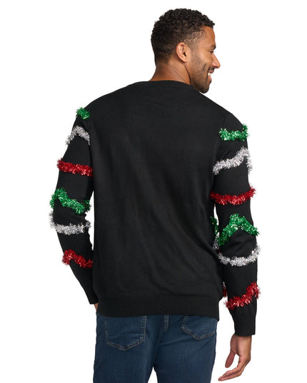 Men's Midnight Garland Light Up Ugly Christmas Sweater