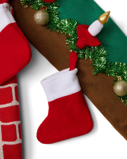 Men's Festive Fireplace Light Up Ugly Christmas Sweater