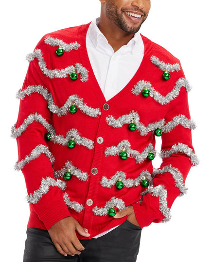 Men's Tinsel Christmas Cardigan Sweater