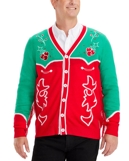 Men's Christmas Cowboy Cardigan Sweater