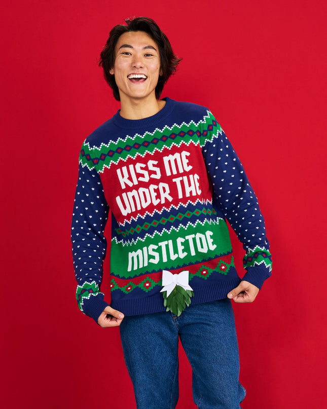 Men's Kiss Under the Mistletoe Ugly Christmas Sweater