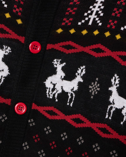 Men's Naughty Reindeer Ugly Christmas Cardigan Sweater