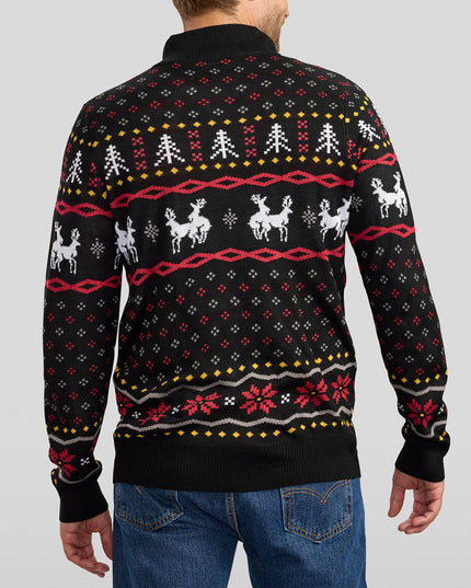 Men's Naughty Reindeer Ugly Christmas Cardigan Sweater