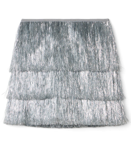 Women's Silver Tinsel Fringe Shorts