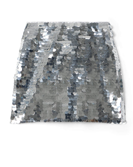 Silver Disc Sequin Skirt