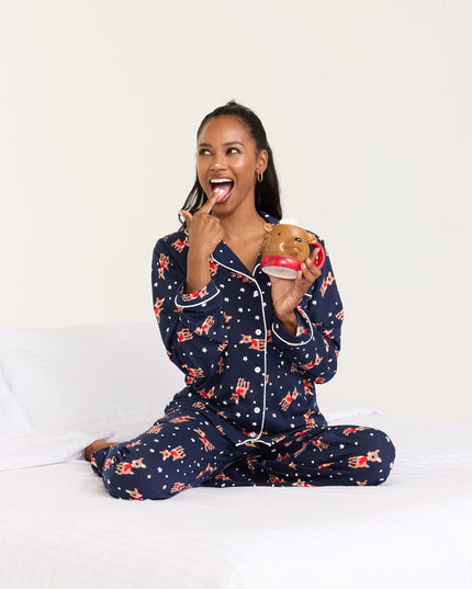 Women's Rudolph Lapel Pajama Set
