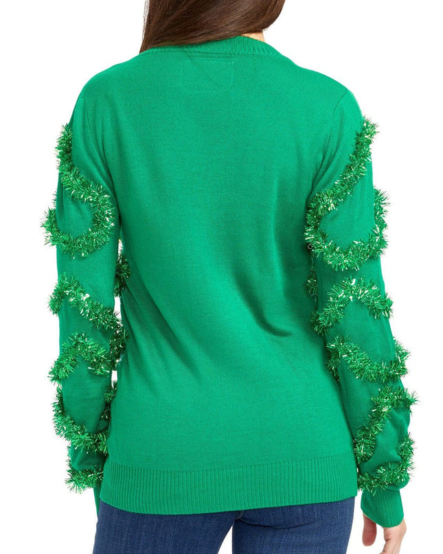 Women's Gaudy Garland Ugly Christmas Cardigan Sweater