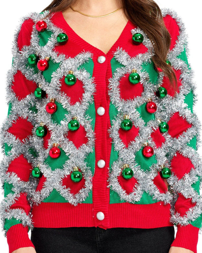 Women's Tacky Tinsel Cardigan Sweater