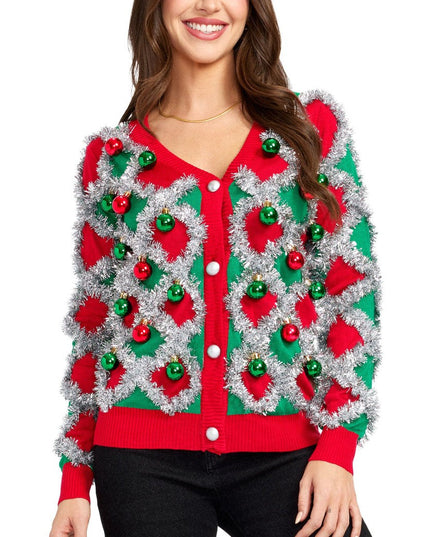 Women's Tacky Tinsel Cardigan Sweater