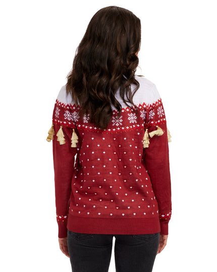 Women's Happy Holidays Tassel Ugly Christmas Sweater