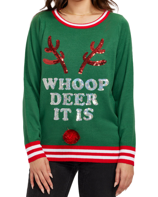 Women's Whoop Deer It Is Ugly Christmas Sweater