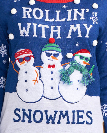 Women's Rollin' With My Snowmies Ugly Christmas Sweater