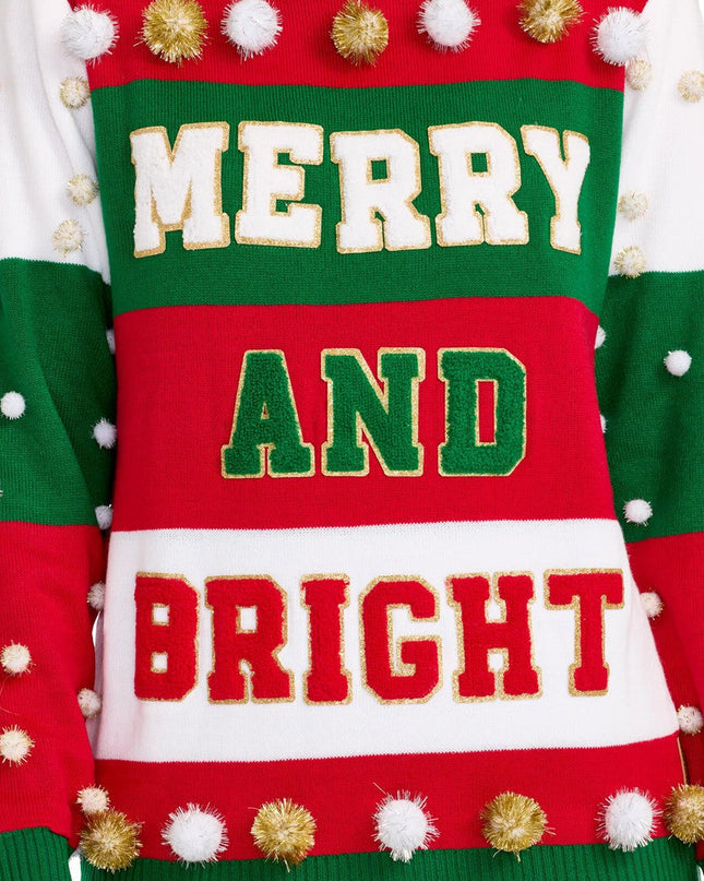 Women's Merry and Bright Turtleneck Christmas Sweater