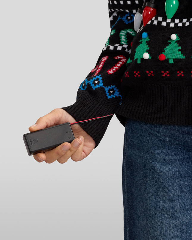 Women's Fair Isle Rudolph Light Up Christmas Cardigan Sweater