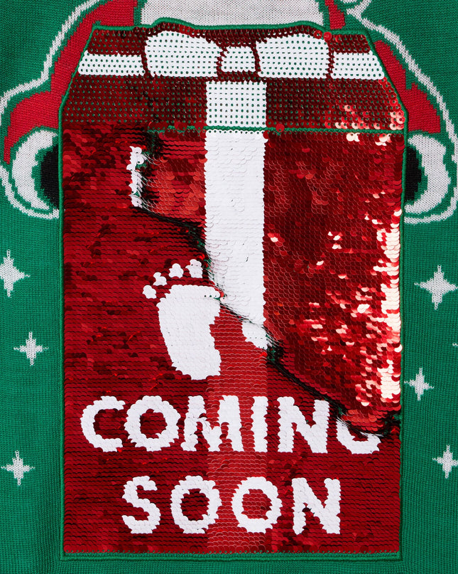 Women's Big Reveal Reversible Sequin Maternity Christmas Sweater