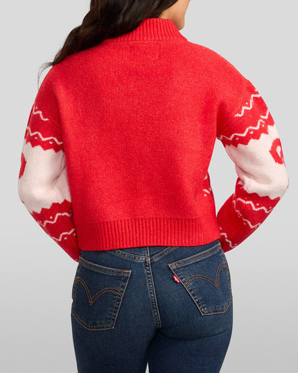 Women's Cozy Knit Bow Cropped Christmas Sweater