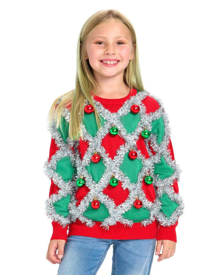 Girl's Tacky Tinsel Ugly Christmas Sweater