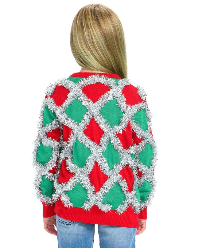 Girl's Tacky Tinsel Ugly Christmas Sweater