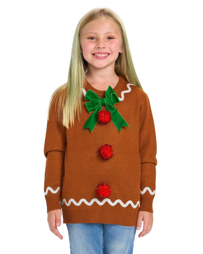 Girl's Gingerbead Ugly Christmas Sweater