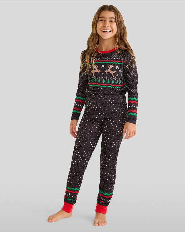 Matching Fair Isle Rudolph Crew Neck Family Pajamas
