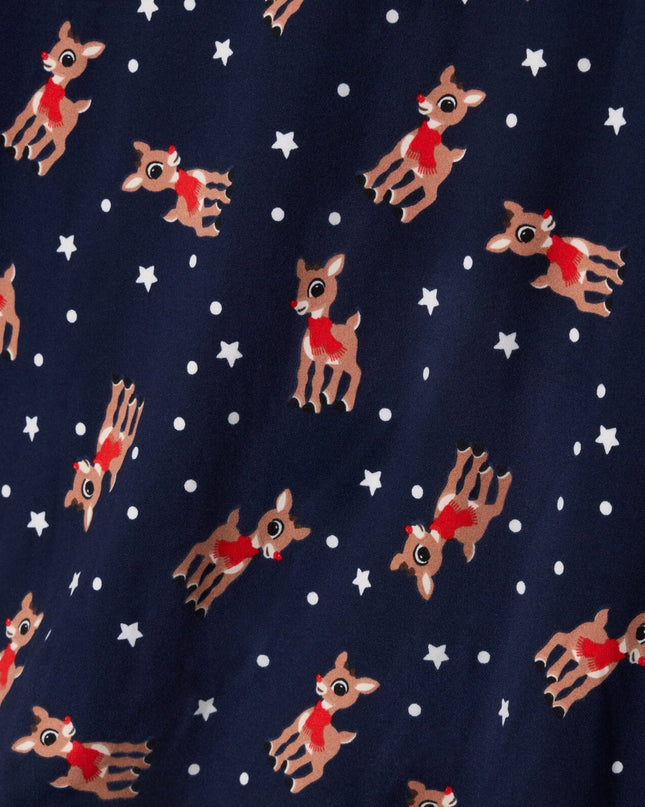 Matching Rudolph Lapel Couples Pajamas
